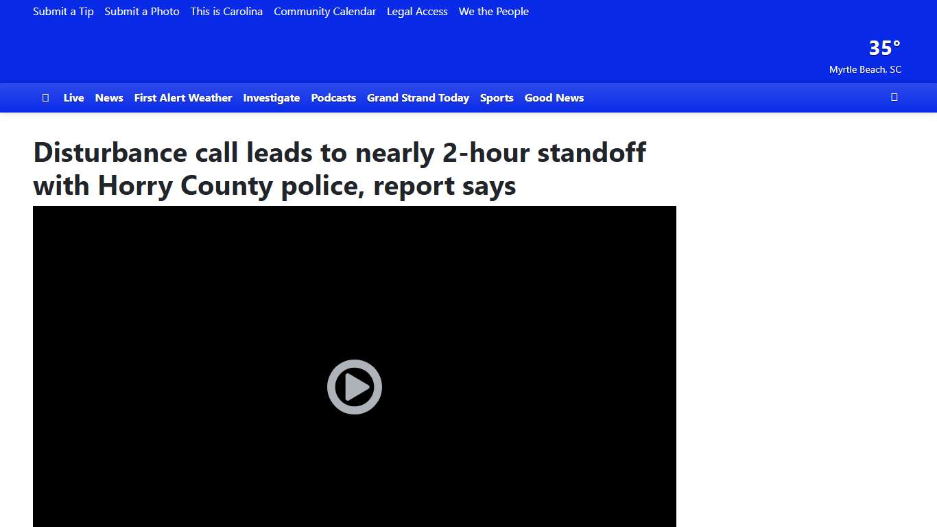 Disturbance call leads to nearly 2-hour standoff with Horry County police, report says